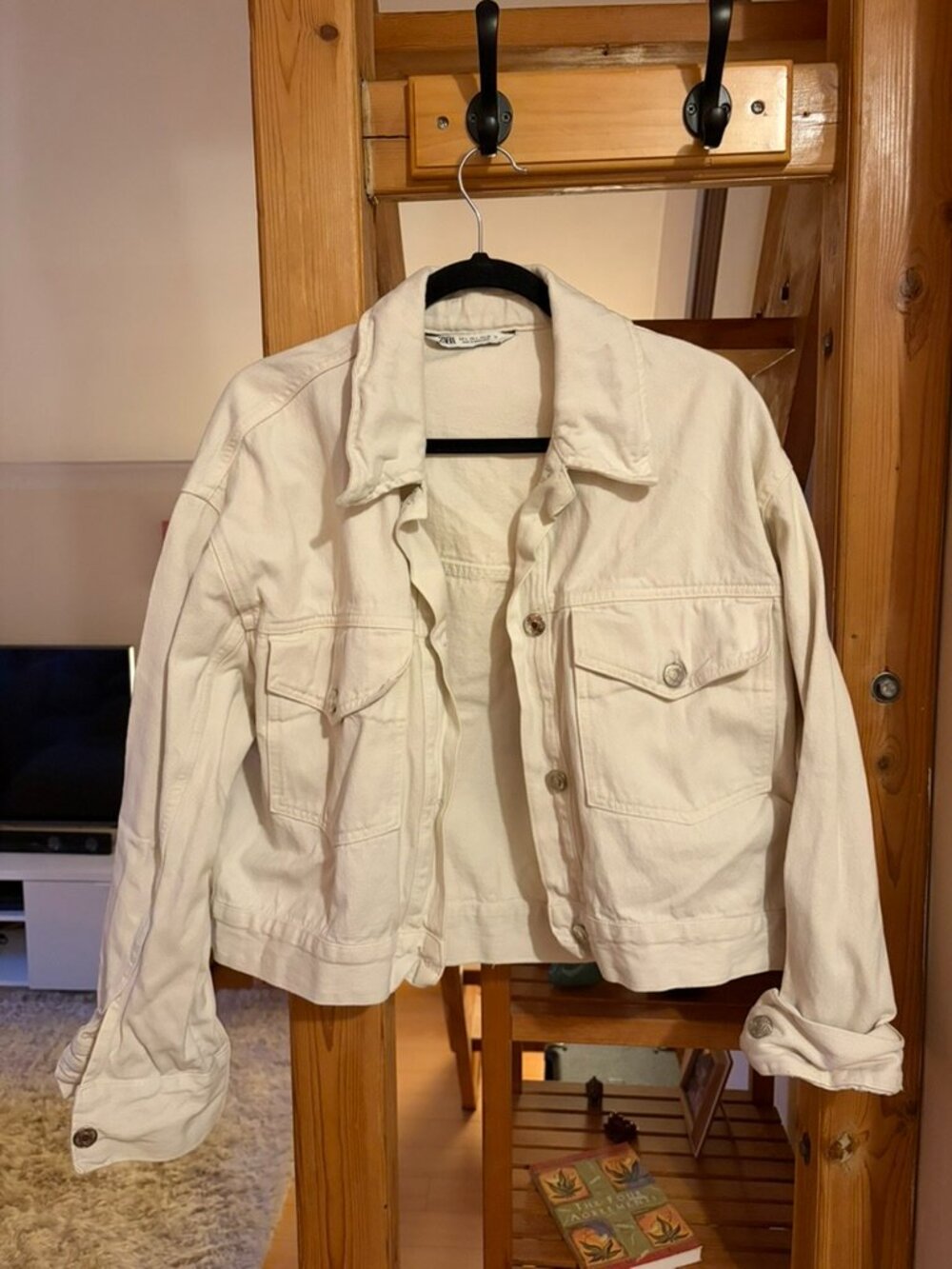 Zara White Denim Jacket